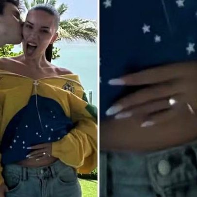 Aliança de diamante de brasileira desperta rumores de noivado com filho de Beckham