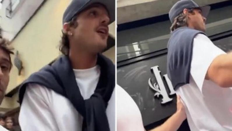 Jacob Elordi se irrita com fã que o toca para pedir foto