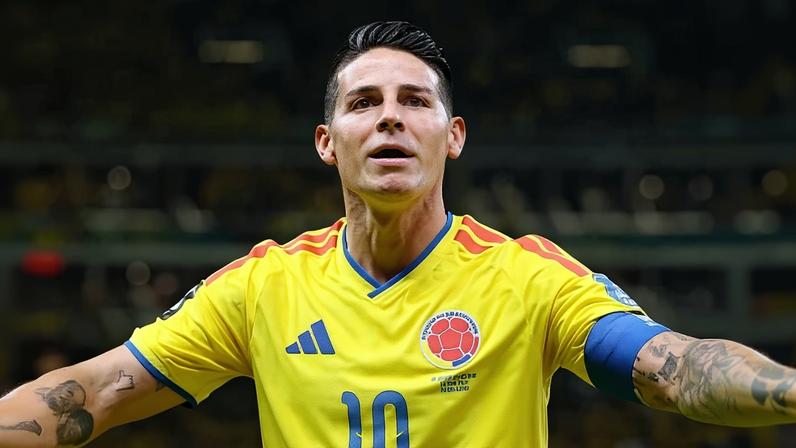 James Rodríguez, da Colômbia, durante partida contra a RD Congo na Copa do Mundo