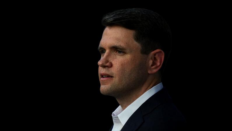 James Talarico addresses the crowd during a campaign rally after launching his Senate campaign in Round Rock, Texas on September 9, 2025.