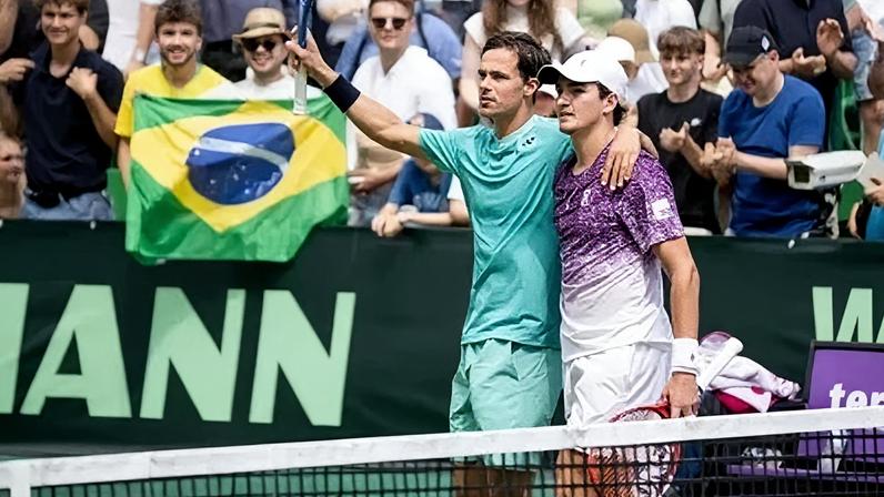 João Fonseca e Daniel Altmaier celebram vitória nas quartas de final em Halle