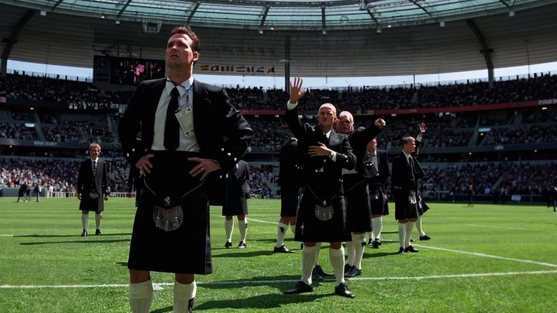 Jogadores da Escócia usam traje tadicional kilt na Copa do Mundo de 1998