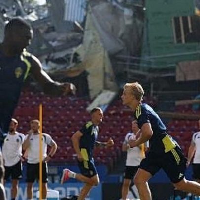 Demolição falha: Suécia treina em estádio com escombros na Copa