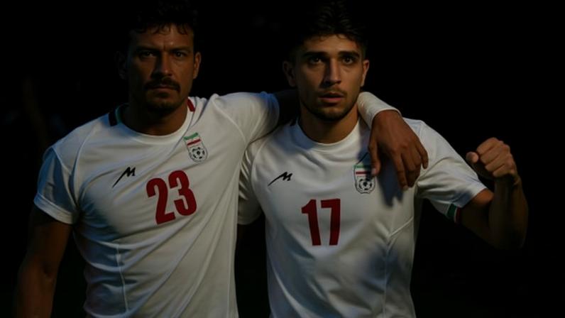 Jogadores do Irã durante amistoso contra Gâmbia