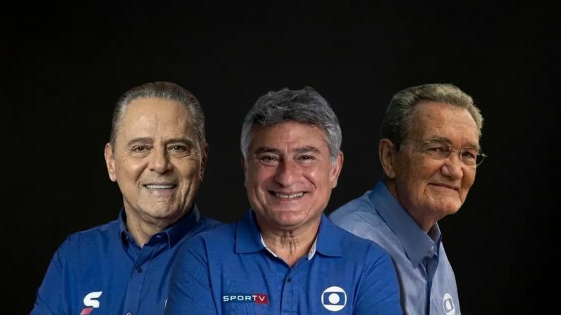 Luis Roberto, Cléber Machado e Leo Batista: jornalistas que colaboraram para a memória do público brasileiro das Copas
