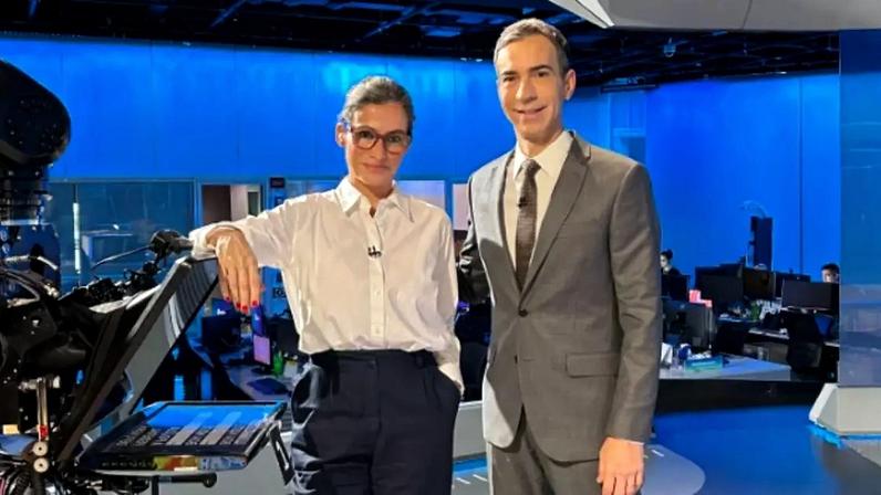 Renata Vasconcellos e César Tralli, apresentadores do 'Jornal Nacional', maior audiência do jornalismo na TV