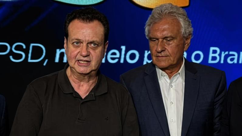 Imagem colorida mostra Gilberto Kassab e Ronaldo Caiado. Metrópoles