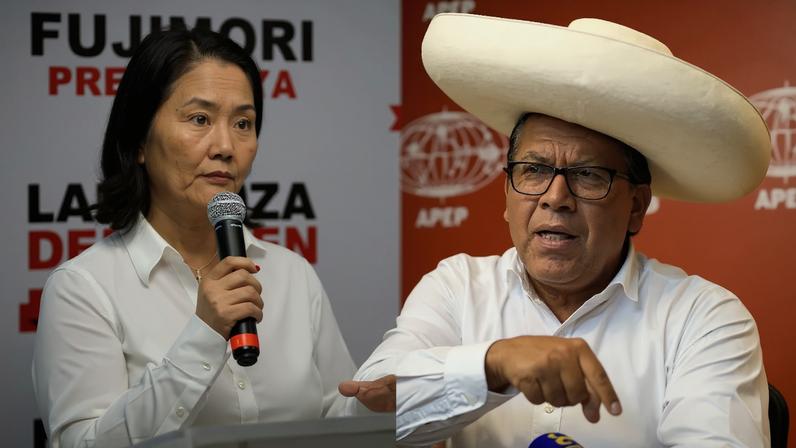 Keiko Fujimori e Roberto Sanchez lideram disputa pela presidência do Peru. Fotos: REUTERS/Stifs Paucca/Angela Ponce