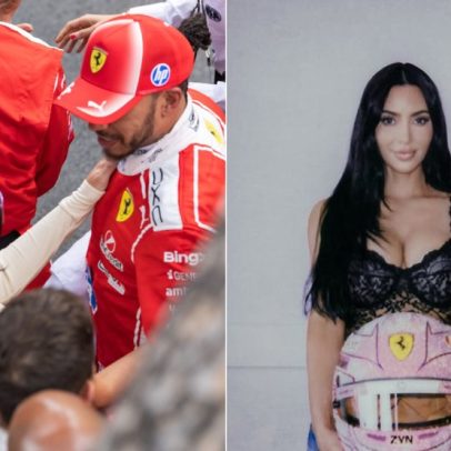 Hamilton posta foto de Kim Kardashian após pódio em Mônaco