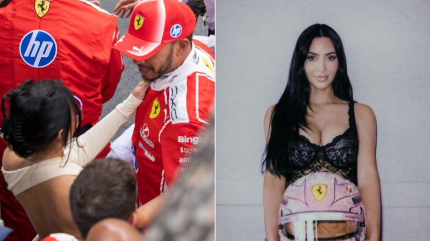 Lewis Hamilton e Kim Kardashian — Foto: Getty Images/Instagram