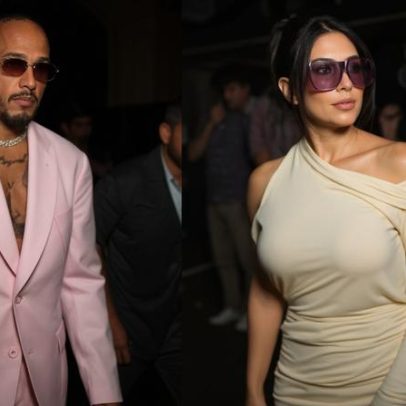 Kim Kardashian e Lewis Hamilton escolhem looks no segundo dia de F1 em Mônaco