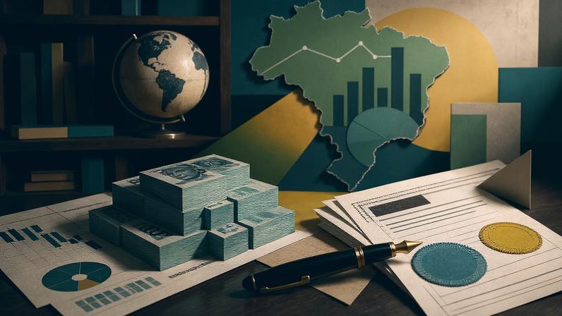 Os R$ 190 bilhões do kit reeleição em ilustração conceitual: gastos públicos, inflação e a herança fiscal de 2027 (Foto: Imagem gerada com GPT Image 2/Gazeta do Povo)