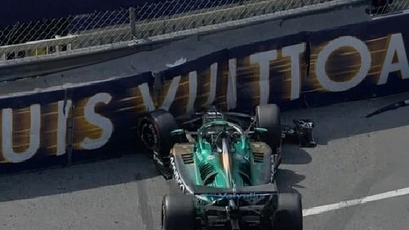 Lance Stroll, da Aston Martin, bateu a direção de prova deu bandeira vermelha