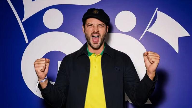 Leandro Lima marcou presença no Torcida GQ, no Janela, em Pinheiros, para o jogo do Brasil contra Marrocos na estreia do Mundial