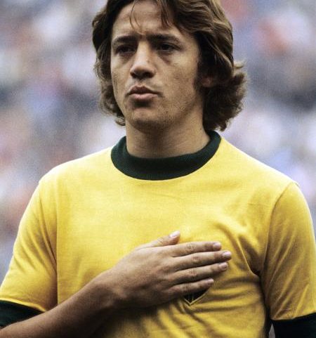 Leivinha durante partida contra o Zaire na Copa do Mundo de 1974