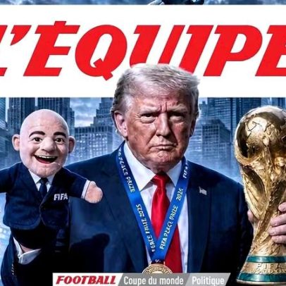 Presidente da Fifa é retratado como fantoche de Trump em jornal