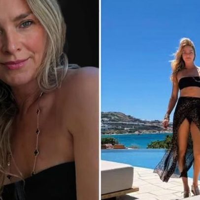 Letícia Birkheuer, afastada das novelas há 12 anos, posa de biquíni na Grécia