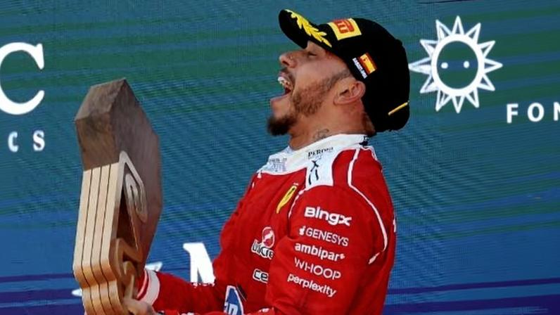 Lewis Hamilton comemora vitória no GP da Espanha