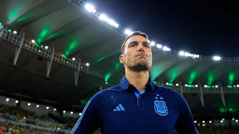 Lionel Scaloni, técnico da seleção argentina, em partida contra o Brasil no Maracanã