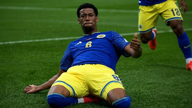 Livano Comenencia comemora primeiro gol da história de Curaçao na Copa do Mundo