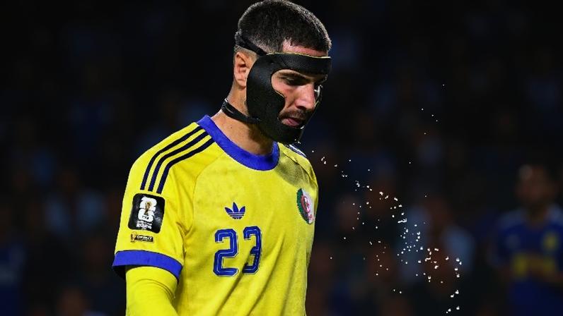 Luca Zidane, da Argélia, durante jogo contra Argentina pela Copa do Mundo