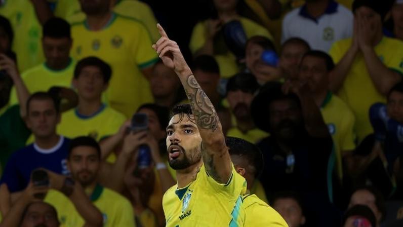 Lucas Paquetá comemora gol em amistoso entre Brasil e Panamá, no Maracanã