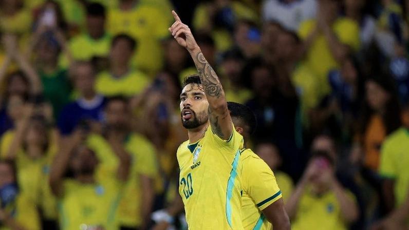 Lucas Paquetá comemora gol em amistoso entre Brasil e Panamá, no Maracanã