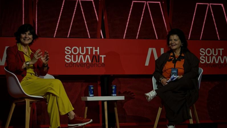 María Benjumea, do South Summit, e Luiza Trajano: reconhecimento ao empreendedorismo feminino do Brasil (Divulgação/Divulgação)