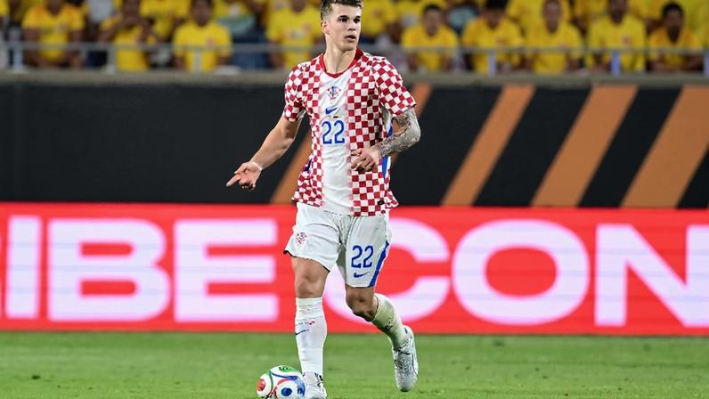 Luka Vuskovic, da Croácia, em amistoso contra a Colômbia