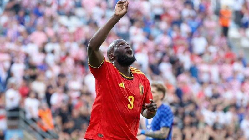 Lukaku comemora gol pela Bélgica contra a Croácia