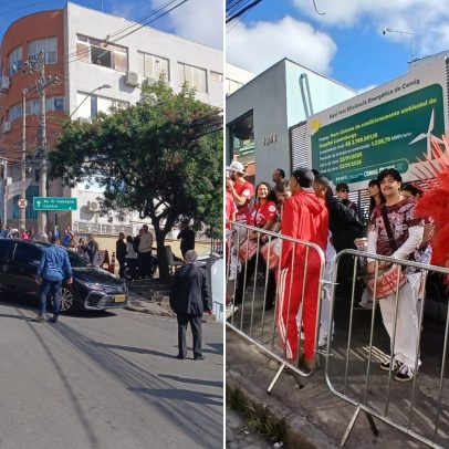 Lula chega a hospital em BH para agenda, ao som de samba