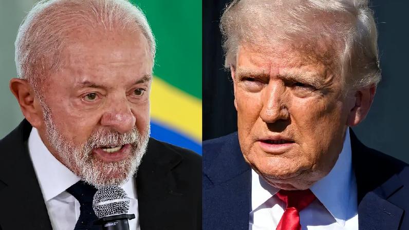O presidente do Brasil, Luiz Inácio Lula da Silva; e o presidente dos Estados Unidos, Donald Trump (Fabio Rodrigues Pozzebom/Agência Brasil/MANDEL NGAN/AFP)