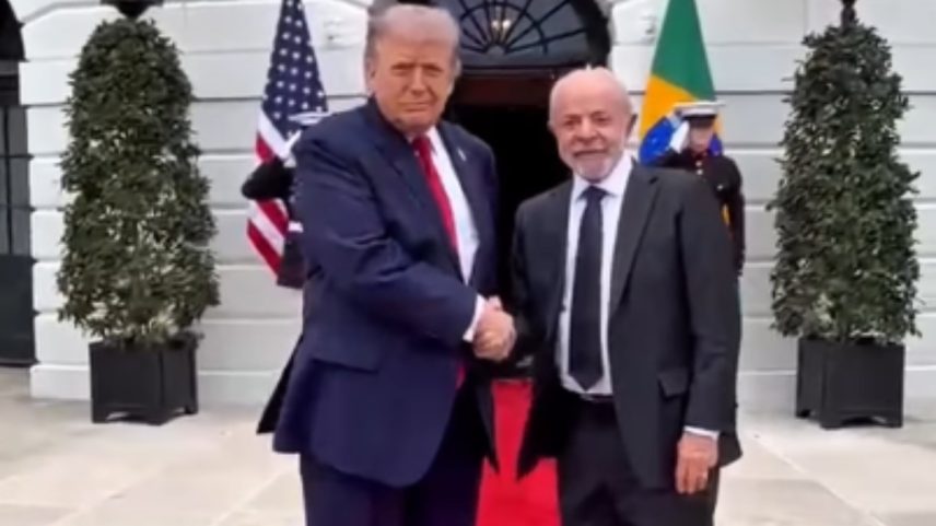 Presidentes Donald Trump, dos EUA, e Luiz Inácio Lula da Silva, do Brasil