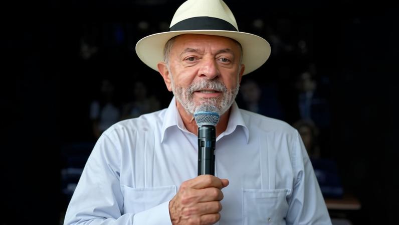 O presidente Luiz Inácio Lula da Silva (PT), à esquerda; o senador Flávio Bolsonaro (PL), à direita