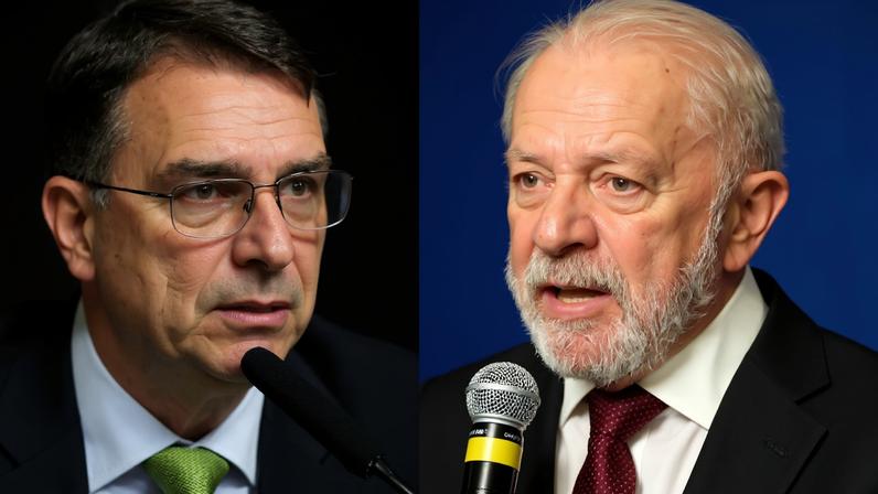 Os principais pré-candidatos nas eleições de 2026: Flávio e Lula (Edilson Rodrigues/Agência Senado | Paulo Pinto/Agência Brasil)