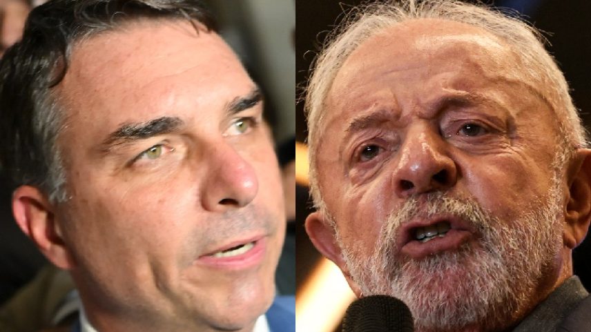 O senador Flávio Bolsonaro (PL-RJ); e o presidente da República, Luiz Inácio Lula da Silva (Ton Molina/Agência Senado/Marcelo Camargo/Agência Brasil)