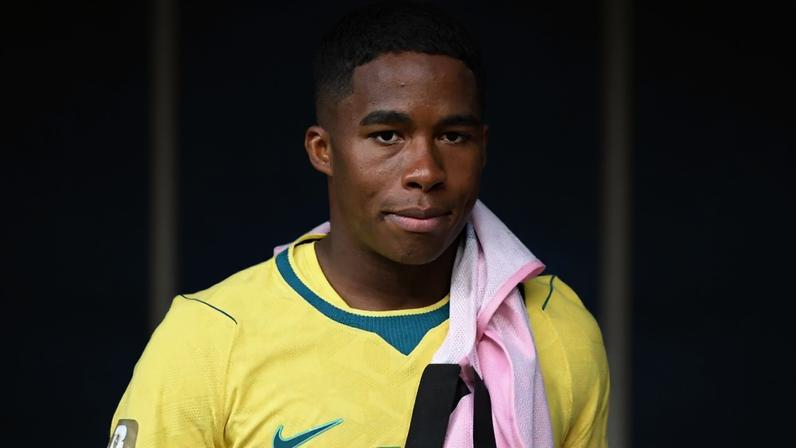 Endrick não entrou na partida de estreia da Seleção Brasileira contra o Marrocos (Foto: Alexandre Brum/Agencia Enquadrar/Folhapress)