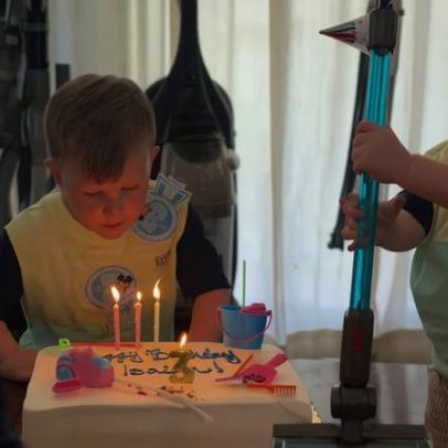 Mãe realiza festa temática de aspirador de pó para filho de 3 anos