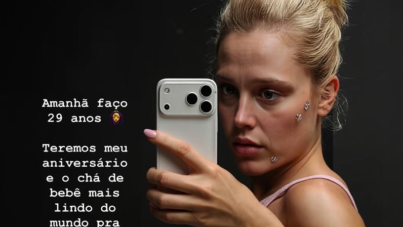 Malu Borges exibiu o barrigão de 9 meses de grávida — Foto: Reprodução/Instagram