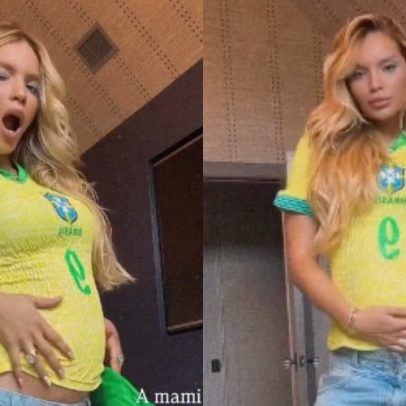 Grávida de Endrick, Gabriely Miranda exibe barriga ao usar camisa do Brasil