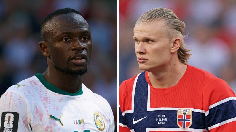 Sadio Mané, por Senegal, e Erling Haaland, pela Noruega, na Copa do Mundo de 2026