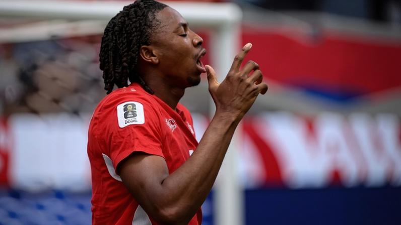 Manzambi comemora gol marcado pela Suíça contra a Bósnia na Copa do Mundo
