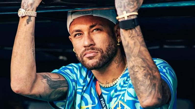 Jogador Neymar Jr. durante o jogo de estreia da seleção brasileira — Foto: Reprodução/Instagram