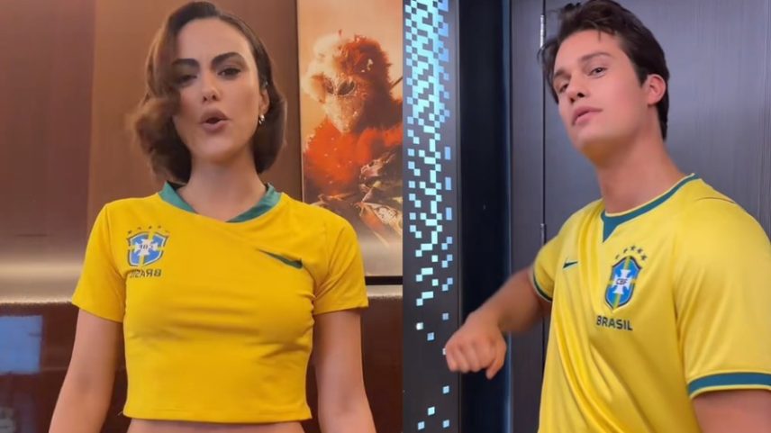 Camila Mendes e Nicholas Galitzine viralizam com trend do Brasil — Foto: Reprodução/Instagram