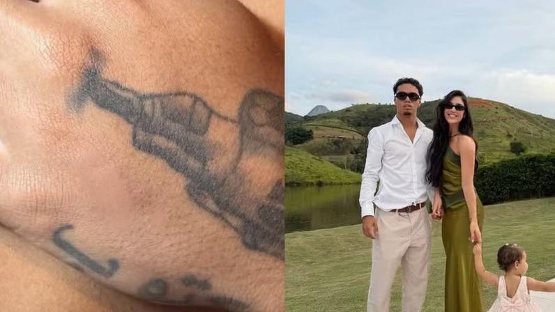Filho de Ronaldinho Gaúcho faz tatuagem em homenagem a Giovanna Buscacio — Foto: Reprodução/Instagram