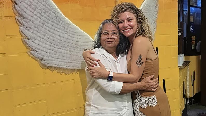 Marlene Mattos posou com Bárbara Borges
