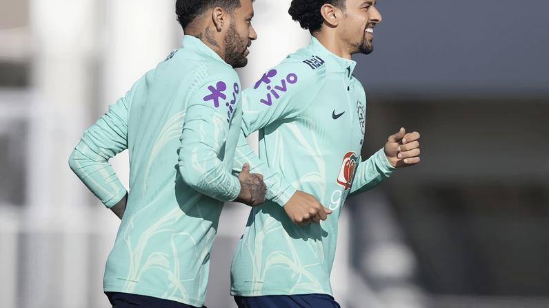 Neymar e Marquinhos na Copa do Mundo de 2022