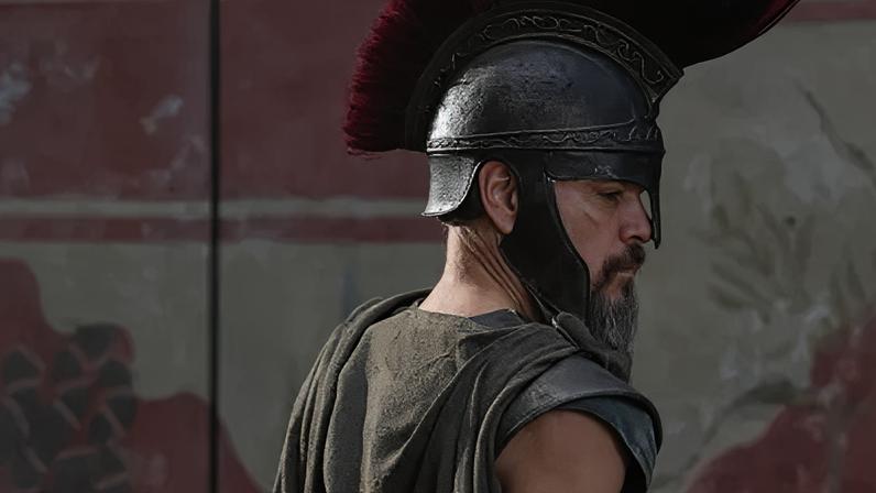 Matt Damon aparece caracterizado como o personagem Ulisses, protagonista do épico de ação mitológica que remete ao clássico literário do poeta grego Homero, em "A Odisseia"