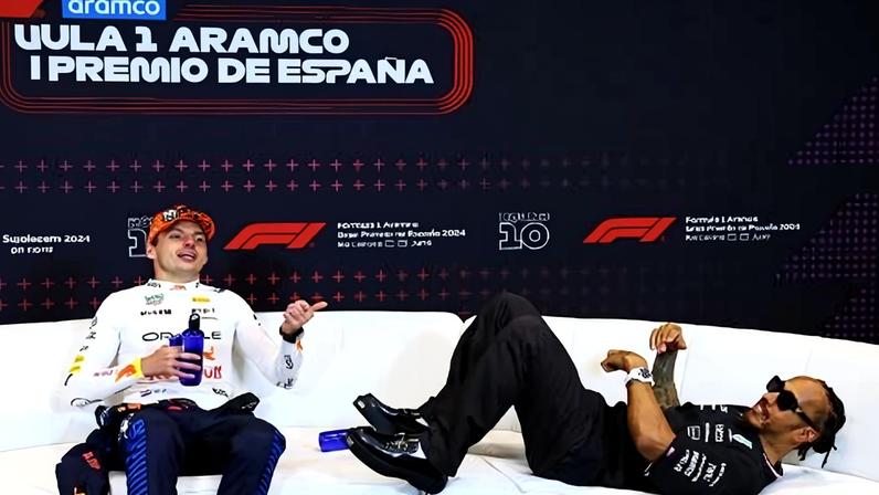 Max Verstappen, da Red Bull, e Lewis Hamilton, da Mercedes, no GP da Espanha de Fórmula 1