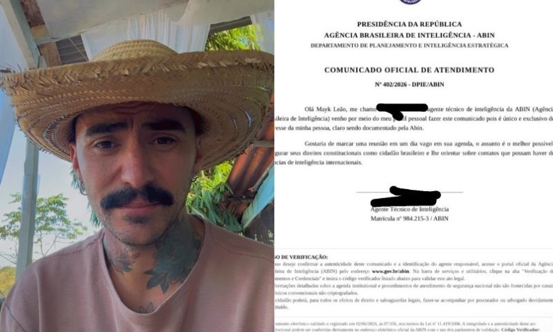Influenciador Mayk Leão divulga suposto comunicado da Abin após afirmar ter visto Ovni